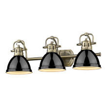 Golden 3602-BA3 AB-BK - Yep by Golden Lighting Duncan 3-light Vanity in Aged Brass and Black shade